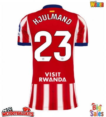 Atletico Madrid Morten Hjulmand #23 Replica Home Stadium Shirt for Women 2026-27 Short Sleeve